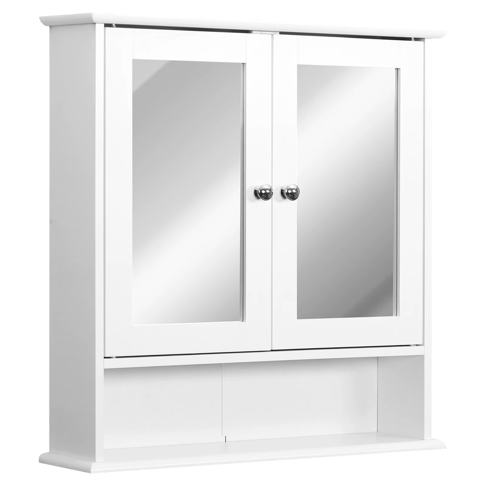 Kleankin wall mirror bathroom cabinet with 2 doors 3-tier Cabinet for storage wall cabinet