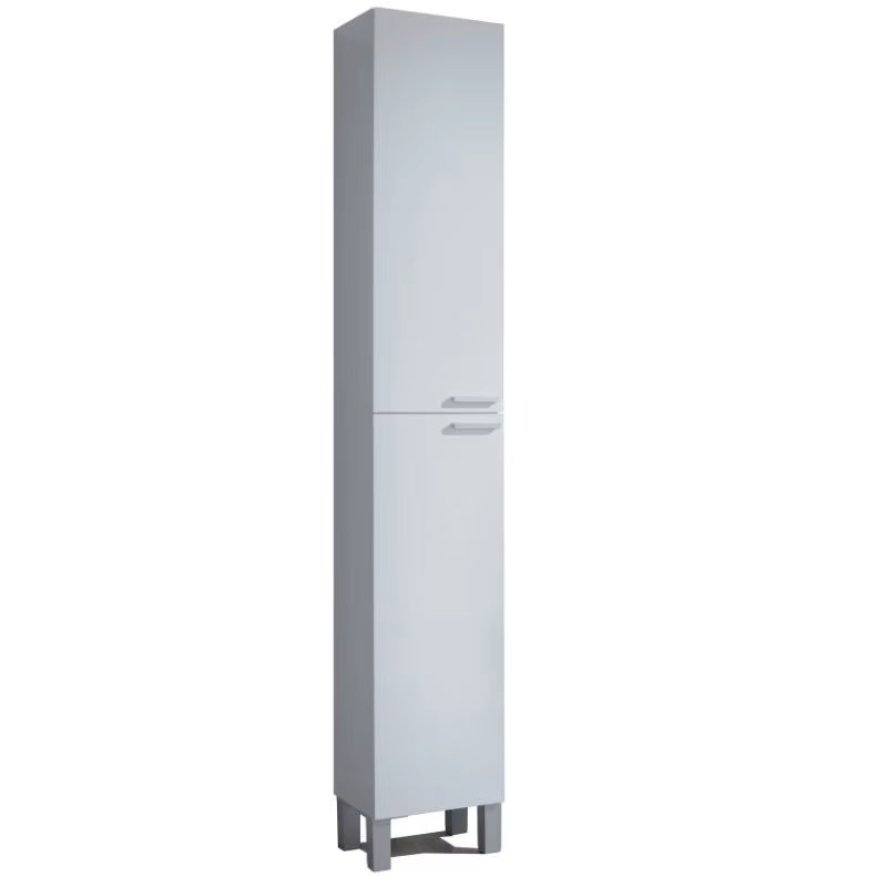 Sink column furniture with 2 doors. Measures: 30x182x25 cm. Gloss white Color