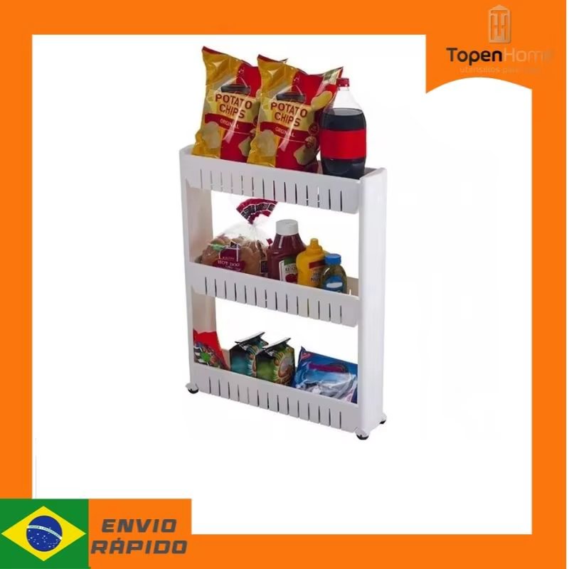Organizador Multiuso De Cozinha Prateleira 3 Andares Marca Topen Home