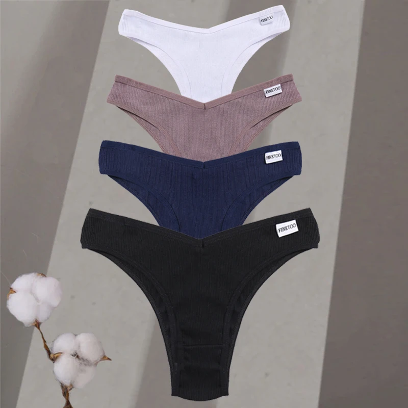 4Pcs/Set Women Cotton Lingerie Female Sexy Low Waist Panties M-XL Underwear Thongs 10 Solid Color Bikini Girls Intimates Briefs