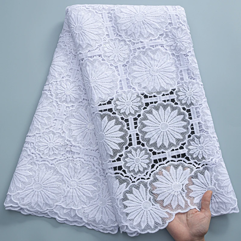 9White Sequins Lace