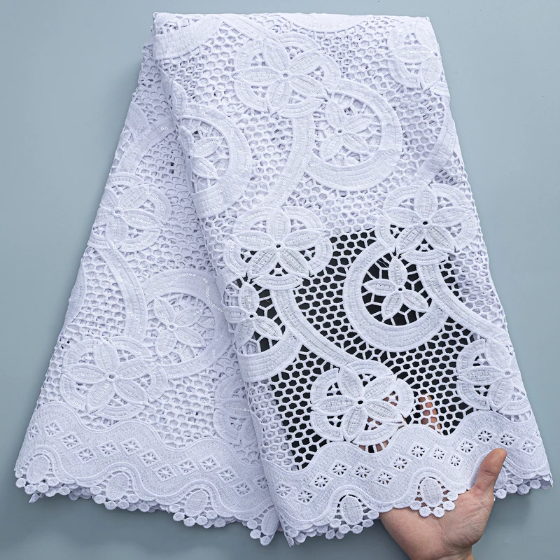 14White Sequins Lace