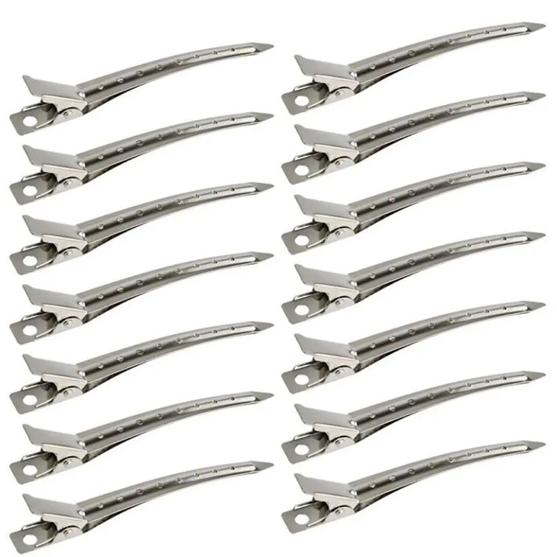 5pcs Hair Care Clips Stainless Steel Hairdressing Sectioning Clips Clamps For Hairdressing Barber Hair Cut Use Styling Tools