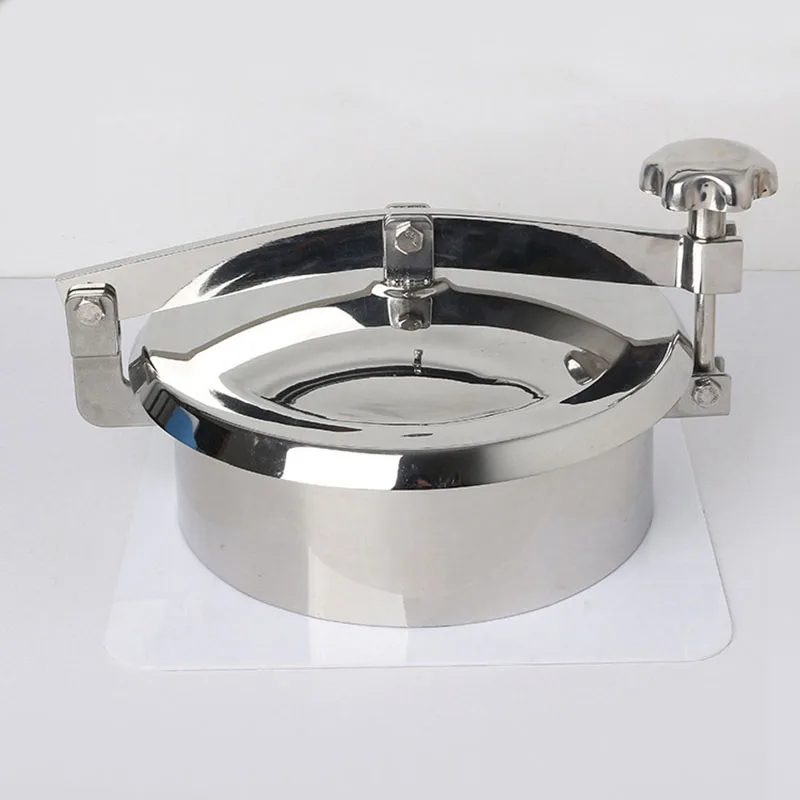 Stainless Steel Sanitary Manway Cover, Non-Pressure Round Door, 150mm-450mm