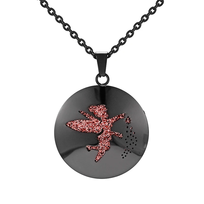 Simple Aromatherapy Diffuser Locket Perfume Essential Oil Necklace Stainless Steel Locket with Felt Pads For Woman