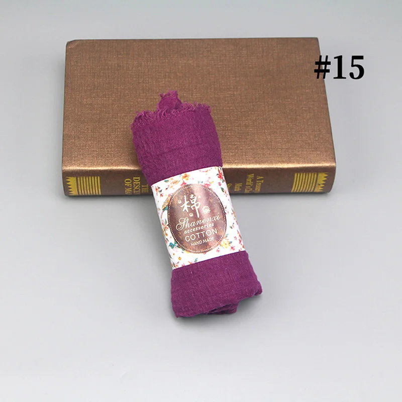 HUISHI Muslim Scarf Women Hijab Bubble Cotton Solid Islam Muslim Head Scarf 70*180cm Women Shawls and Wraps Crinkle Hijab