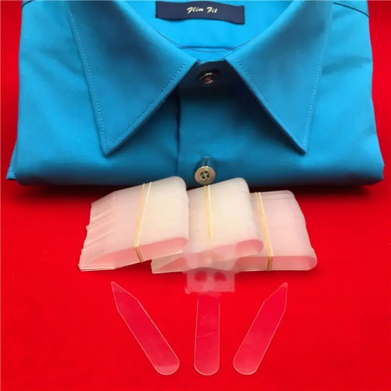 200Pcs Plastic Collar Stays Stiffeners Stay Bones Shirt Men's Clear Collar Stays M89E
