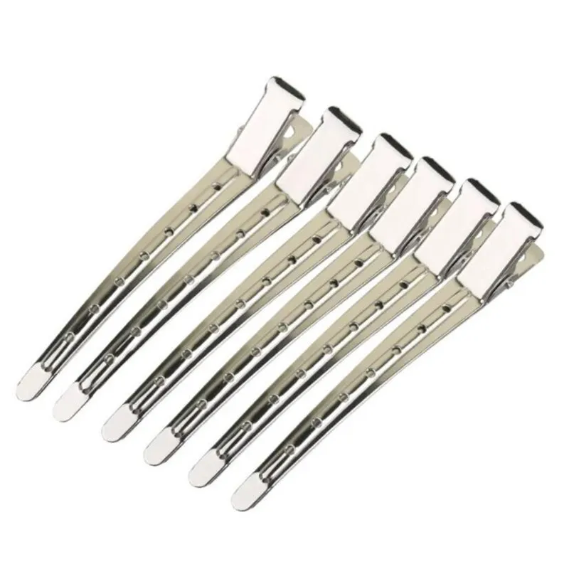 5pcs Hair Care Clips Stainless Steel Hairdressing Sectioning Clips Clamps For Hairdressing Barber Hair Cut Use Styling Tools