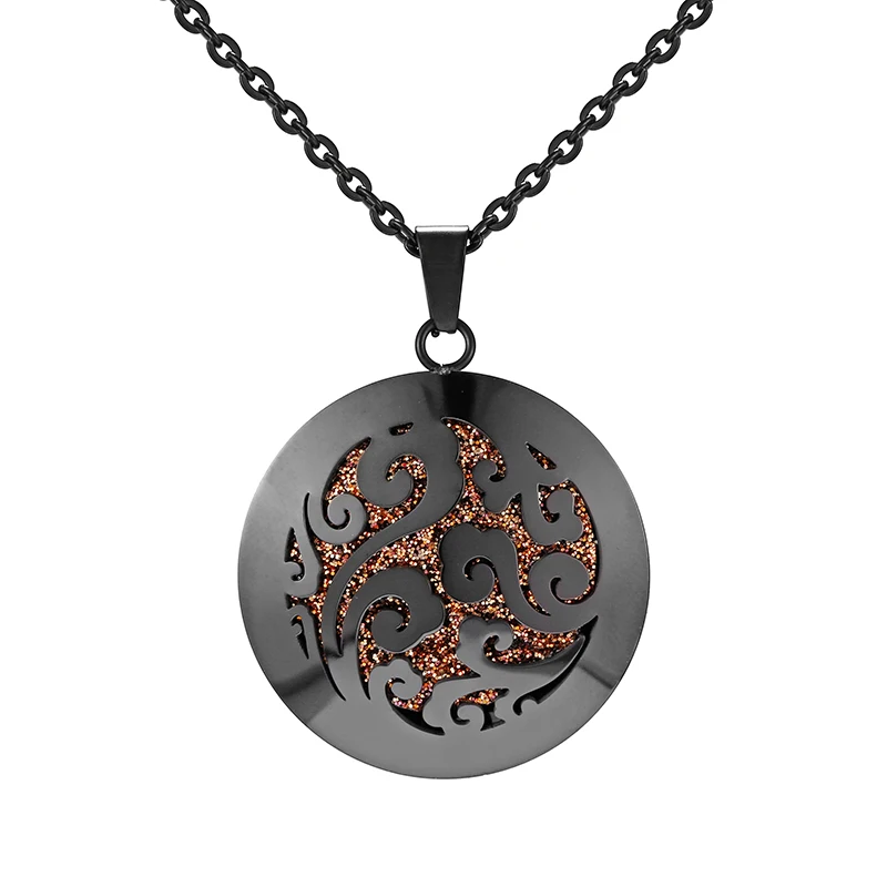 New Design Simple Aromatherapy Diffuser Locket Perfume Essential Oil Necklace Stainless Steel Locket with Felt Pads For Woman