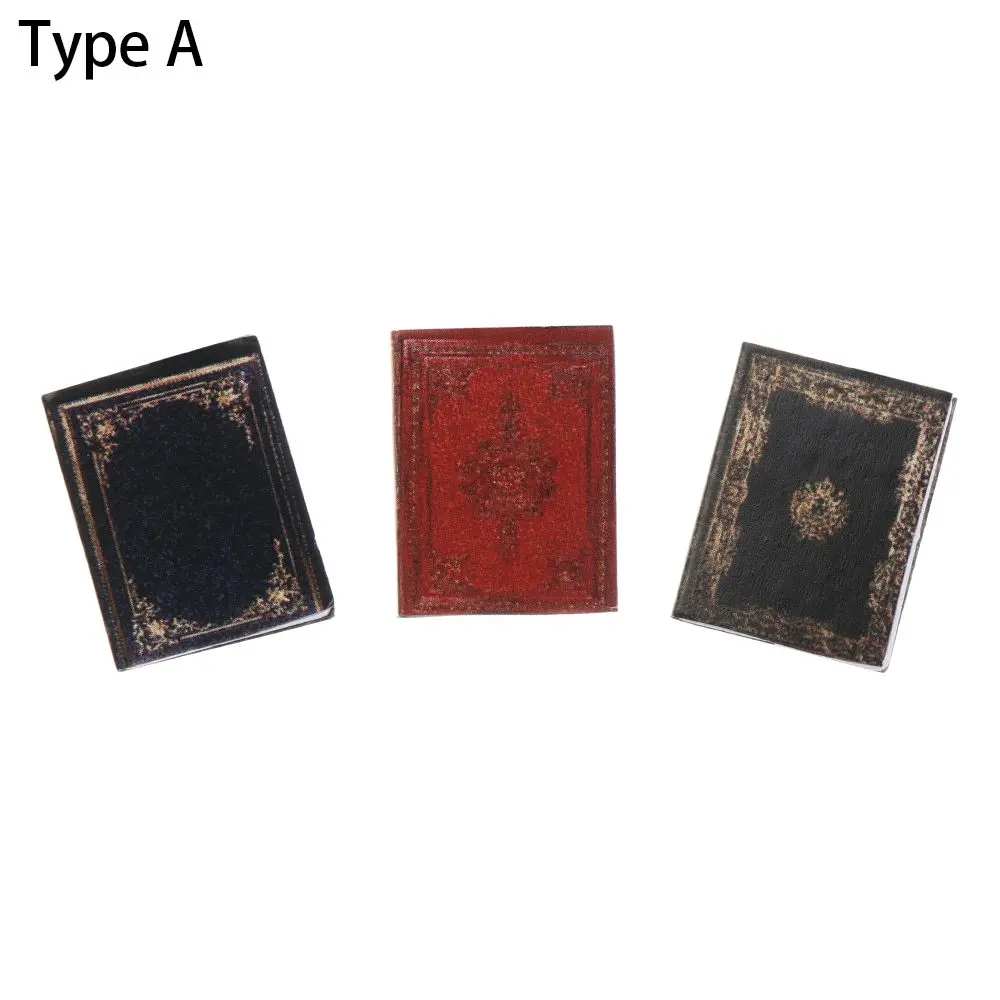 3/4PCS 1/12 Scale Miniature Book Model Can Be Opened Dollhouse Scene Supplies Mini Photo Props Playing House Accessories