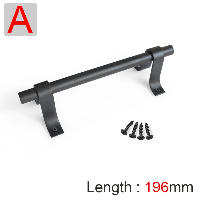 Barn Door Handle Black Gate Handles Door Pull and Pens for Sliding Cabinet Closet Drawer Garage Entrance Knob 196-360mm Big Size