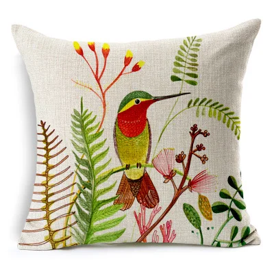 Beautiful Bird Pillow Floral Cushion Retro Butterfly Throw Pillowcase Decorative Home Decoration Sofa Cushion Customized