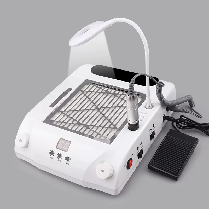 Six-in-one nail machine 48W phototherapy machine polishing vacuum cleaner lighting storage box hand pillow all-in-one machine
