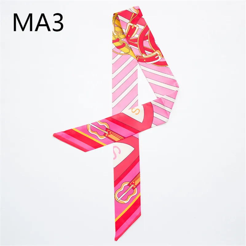 Skinny Hijab Scarf Women Foulard Femme Bag Scarf Luxury Brand Bandana Belt Striped Hair Headband Head Scarves For Ladies