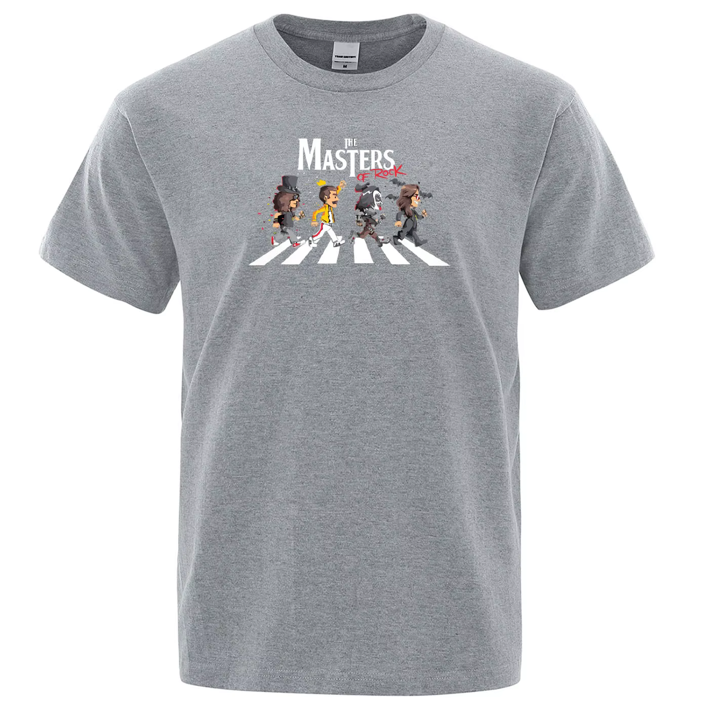 Fan Queen The Masters of Rock Road Funny Printed T-Shirts Men Summer Breathable Short Sleeve Loose Oversized T Shirt Couple Tees