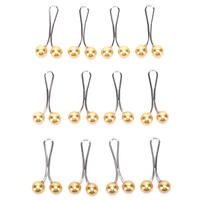 12PCS Lady Pearls Muslim Women Shawl Scarf Lady Scarves Hijab Clips Pearl Brooch Pins Pin Headscarf Pearl Clip Scarf Clips