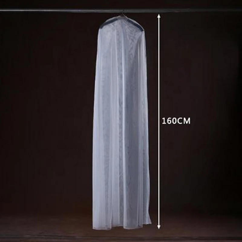 Long 160/180/200cm Transparent Soft Tulle Dust Cover for Home Clothes Wedding Dress Garment Bridal Gown Protector Mesh Yarn