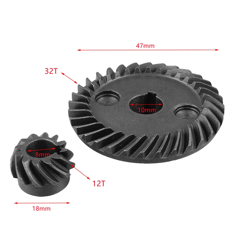 1 Set 10mm 32 Teeth Metal Angle Grinding Spiral Bevel Gear Set For Makita 9523 Angle Sander Grinder Inner Dia 10mm, 32 Teeth