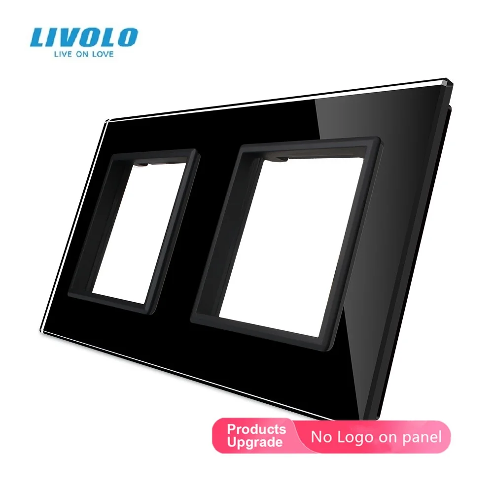 Livolo Luxury Grey Pearl Crystal Glass, 150mm*80mm, EU standard, Double Glass Panel For Wall Switch&Socket,VL-C7-SR/SR-11