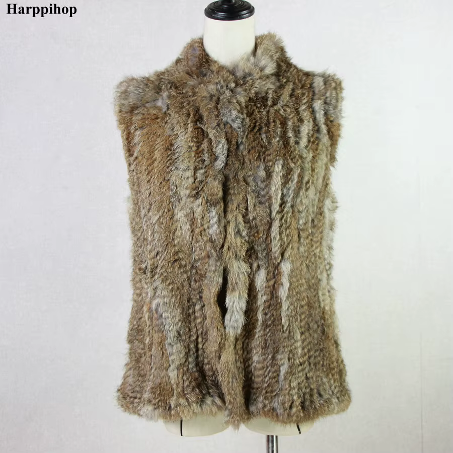New women fashion warm fur vests rabbit hair fur coat warm with a variety of color optional khaki black grey plus size