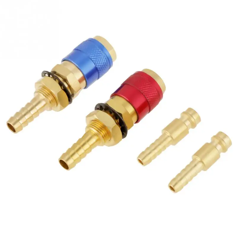 2Pcs/Set 8mm Connector Fitting Water Cooled & Gas Adapter Quick Connector Fitting Hose Connectors For TIG Welding Torch