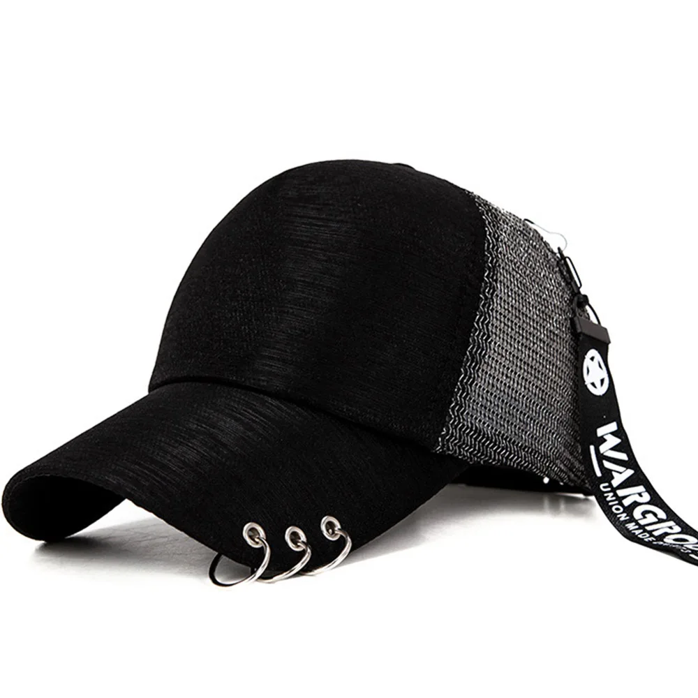 FS Black White Iron Ring Hip Hop Snapback Cap Streetwear Baseball Caps For Men Women Casual Fashion Trucker Hats Gorras Hombre