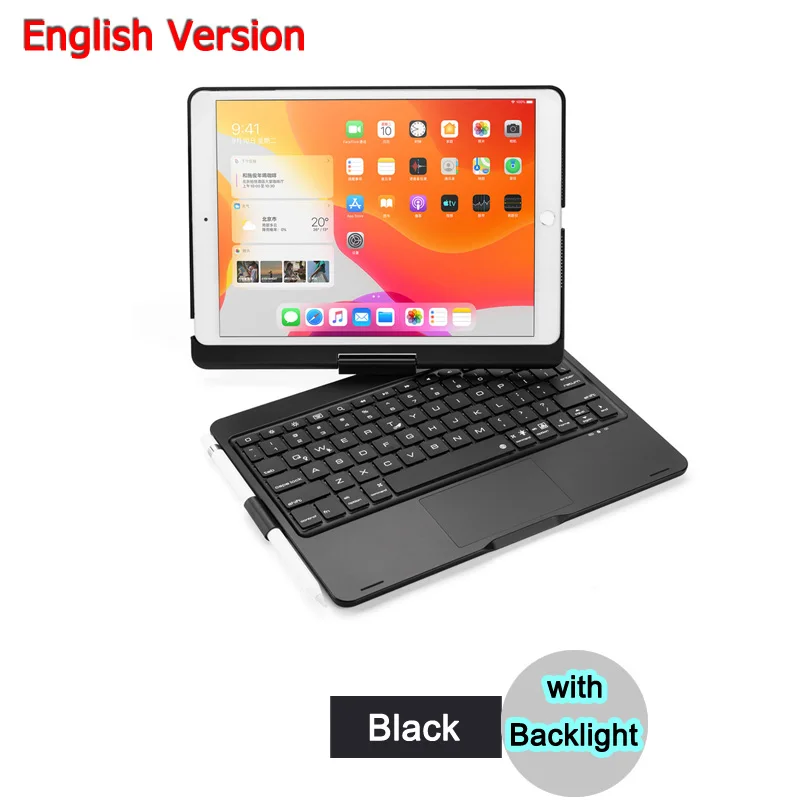 Bluetooth Magic Keyboard Case For iPad 7 8 9 Generation 10.2 Pro Air 3 10.5 Tablet Case Turkish Arabic Spanish Korean Keyboard