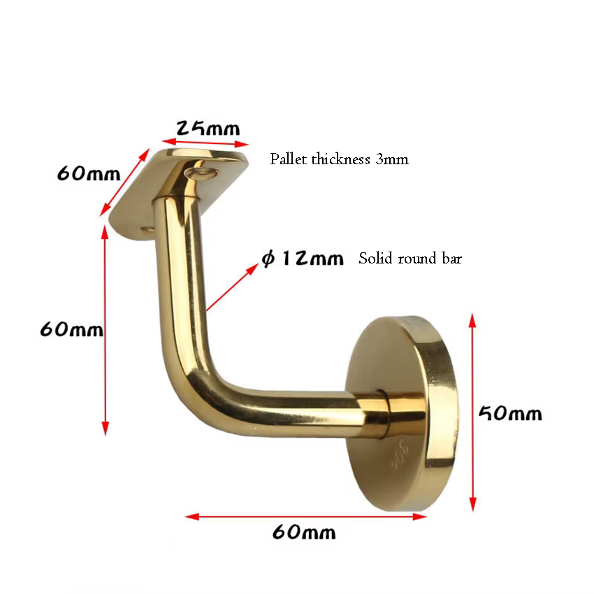 2Pcs/lots Stainless Steel Wall Bracket With Screws, Stair Handrail Brackets Support Fasteners, Bend/Flat Stairs Wall Holders