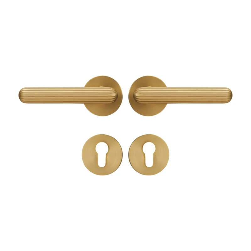 Dooroom Brass Door Lock Set Modern Simple European Interiror Bedroom Bathroom Double Wood Door Lever Set Dummy Handle Knob