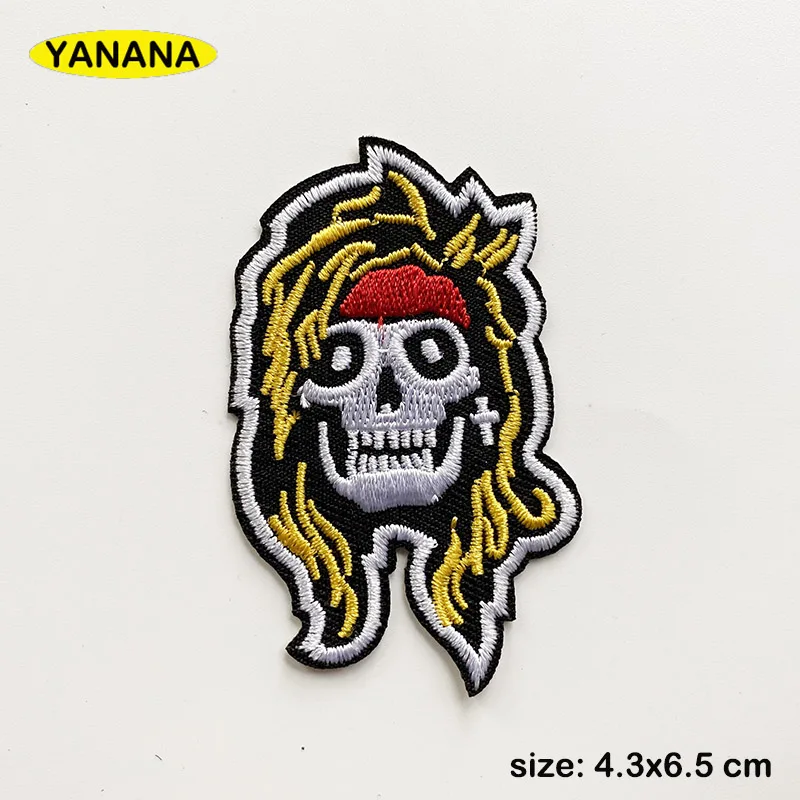 Rock band Gun Patch Badges Embroidered Applique Sewing Iron On Badge Clothes Garment Apparel Rose Accessories