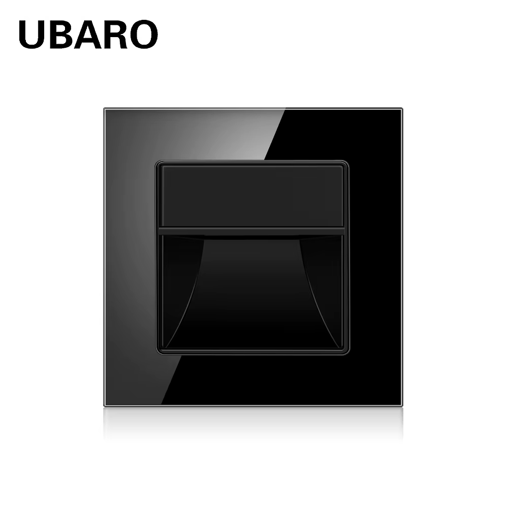 UBARO Tempered Glass Panel Wall Sensor Light  Balcony Corridors Stairs Human Body Induction PIR Motion Led Step Lamp Ac100-240V