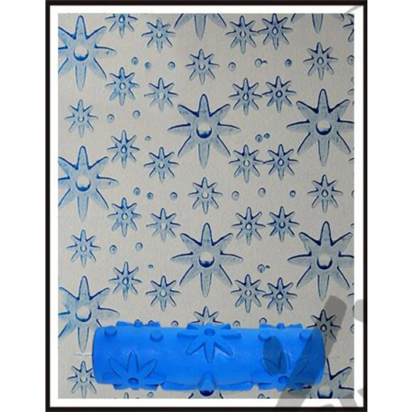 Wall Decoration Paint Painting Tools WIth 7" Rubber Roller Brush Tool Set 3D Pattern Wallpaper Home Room Decor Painting Machine