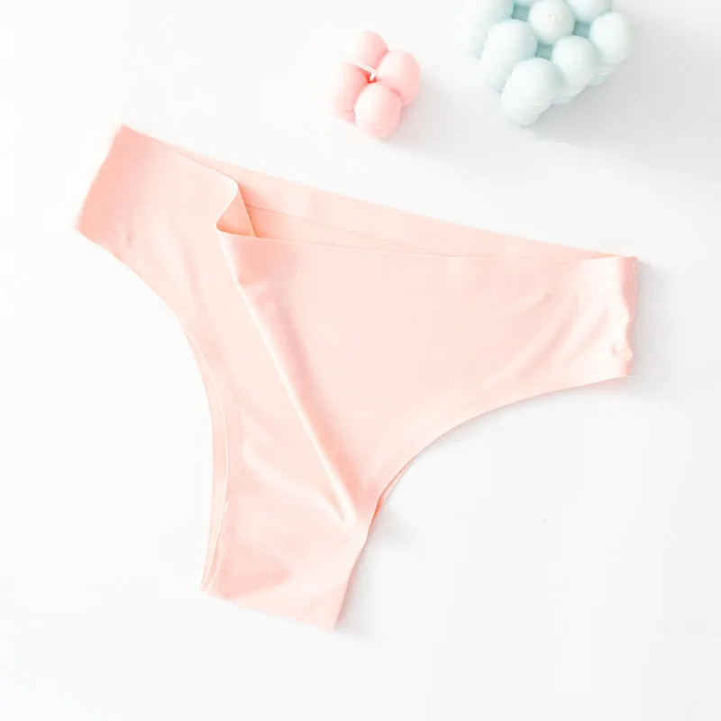 Women Underwear Sexy Sports Seamless Panties Female Lingerie T-back G-string Thong Large Size XXL Ice Silk Low-Rise Underpant