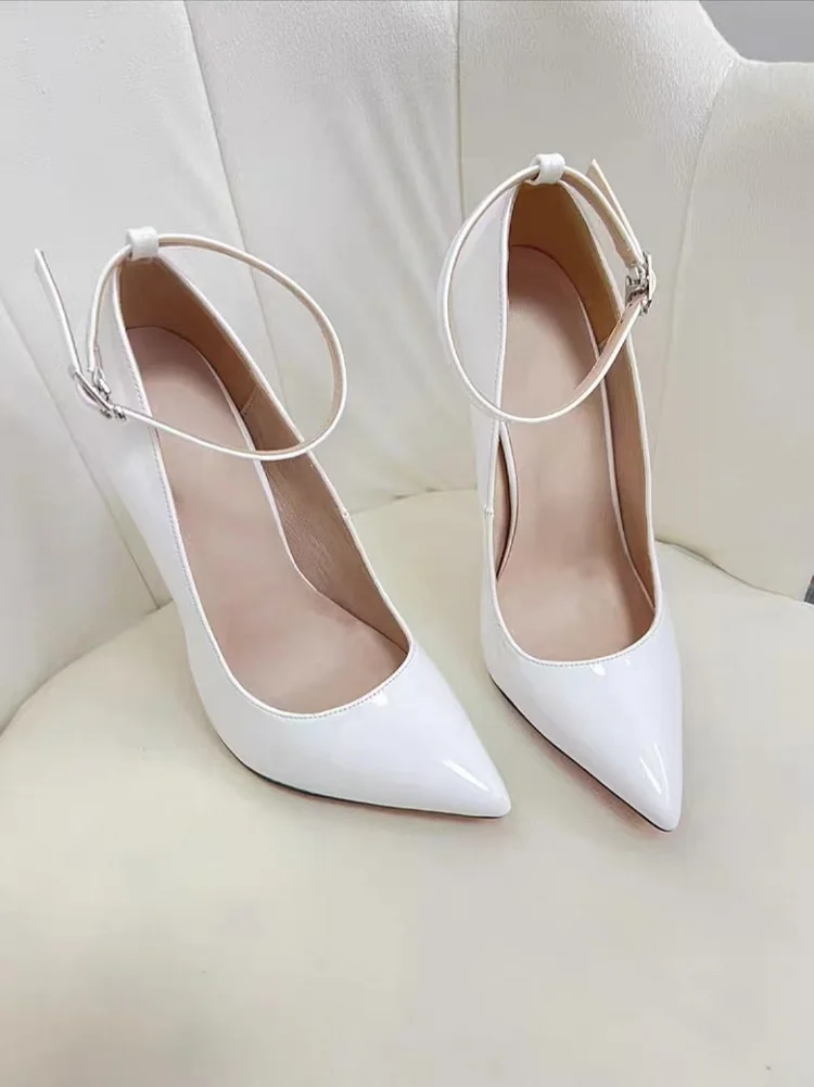 FHC 2024 New 16cm Stiletto High Heels,Women Pumps,Sexy Autumn Bed Shoes,Pointed Toe,Ankle Buckle Strap,Peach,Red,Black,Unisex