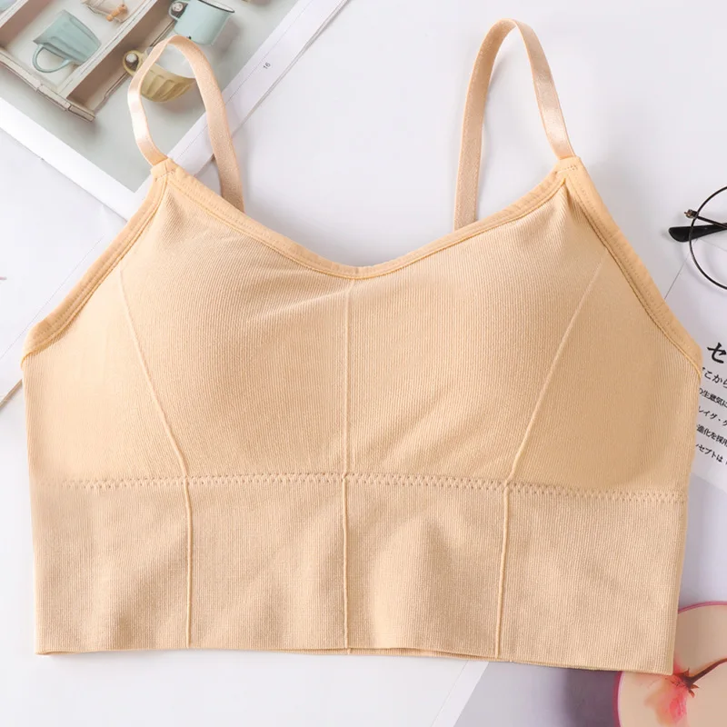 new women Sports Bras top tank vests Wrapped chest U-shaped beautiful back suspender girl's underwear student sports female vest