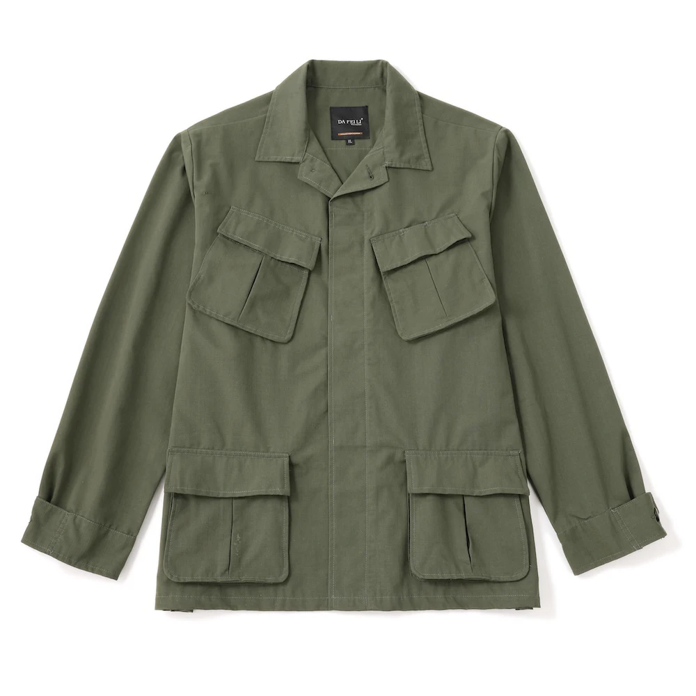 Jungle fatigue jacket olive army black lightweight field vintage military safari windbreaker plus size shirt women fashion men