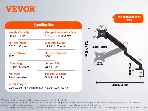 Single Monitor Mount