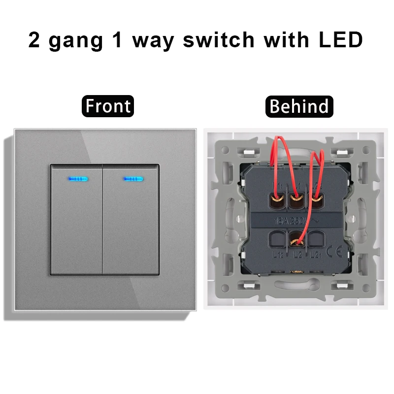 2 gang 1 way LED