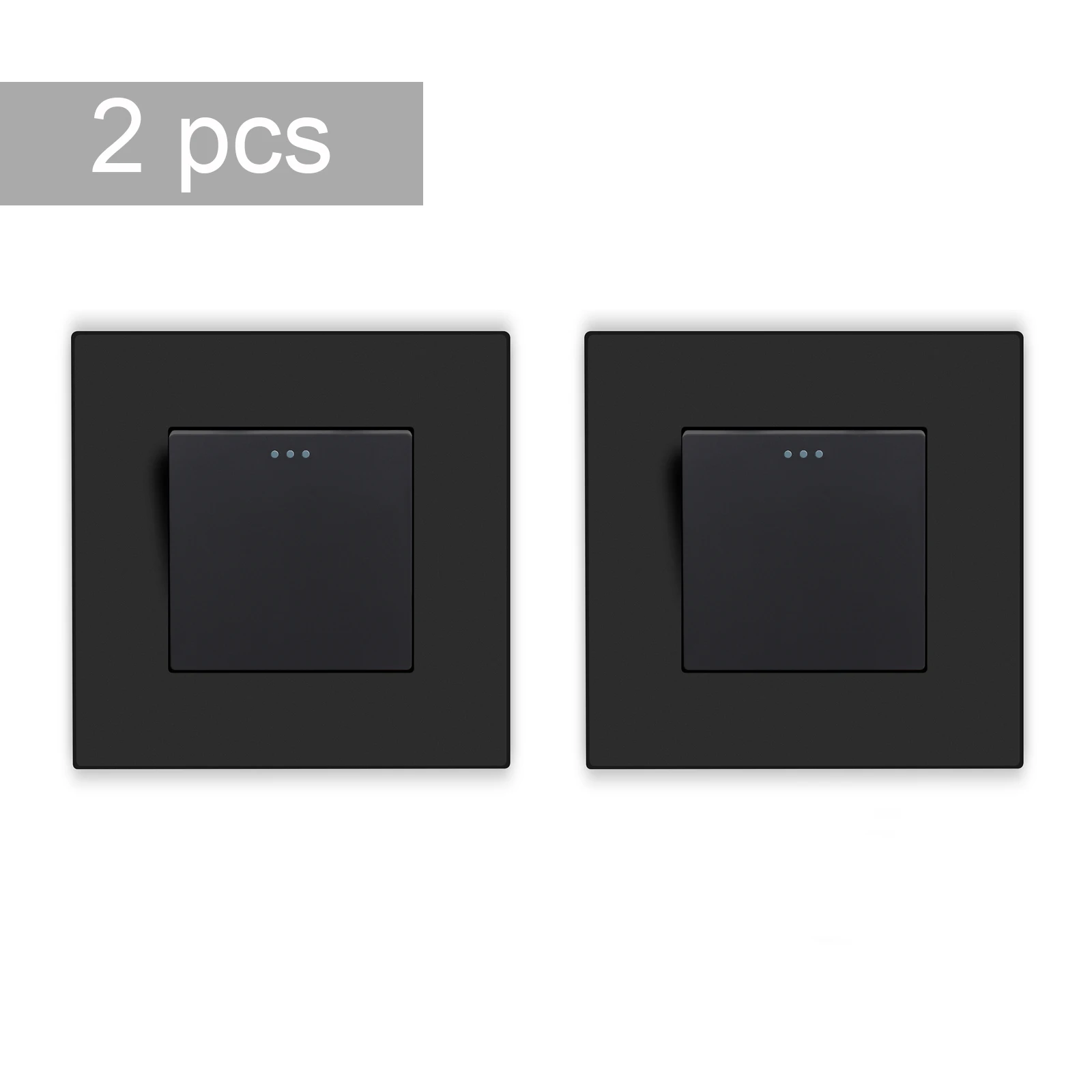 BSEED 2Packs Button Light Switch 1/2/3Gang 2Way Wall Light Switch Plastic Frame Switch On Off For Stairs 10A 250V