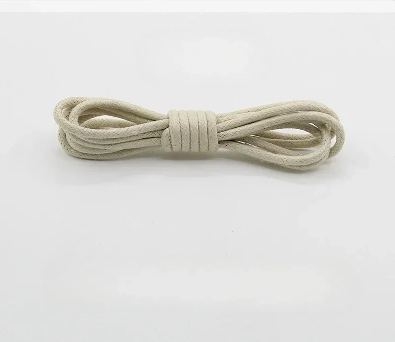 1Pair Cotton Waxed Shoelaces Round Oxford Shoe Laces Boots Laces Sport Shoe Laces Cord Thin Waterproof Shoelaces for Men Women