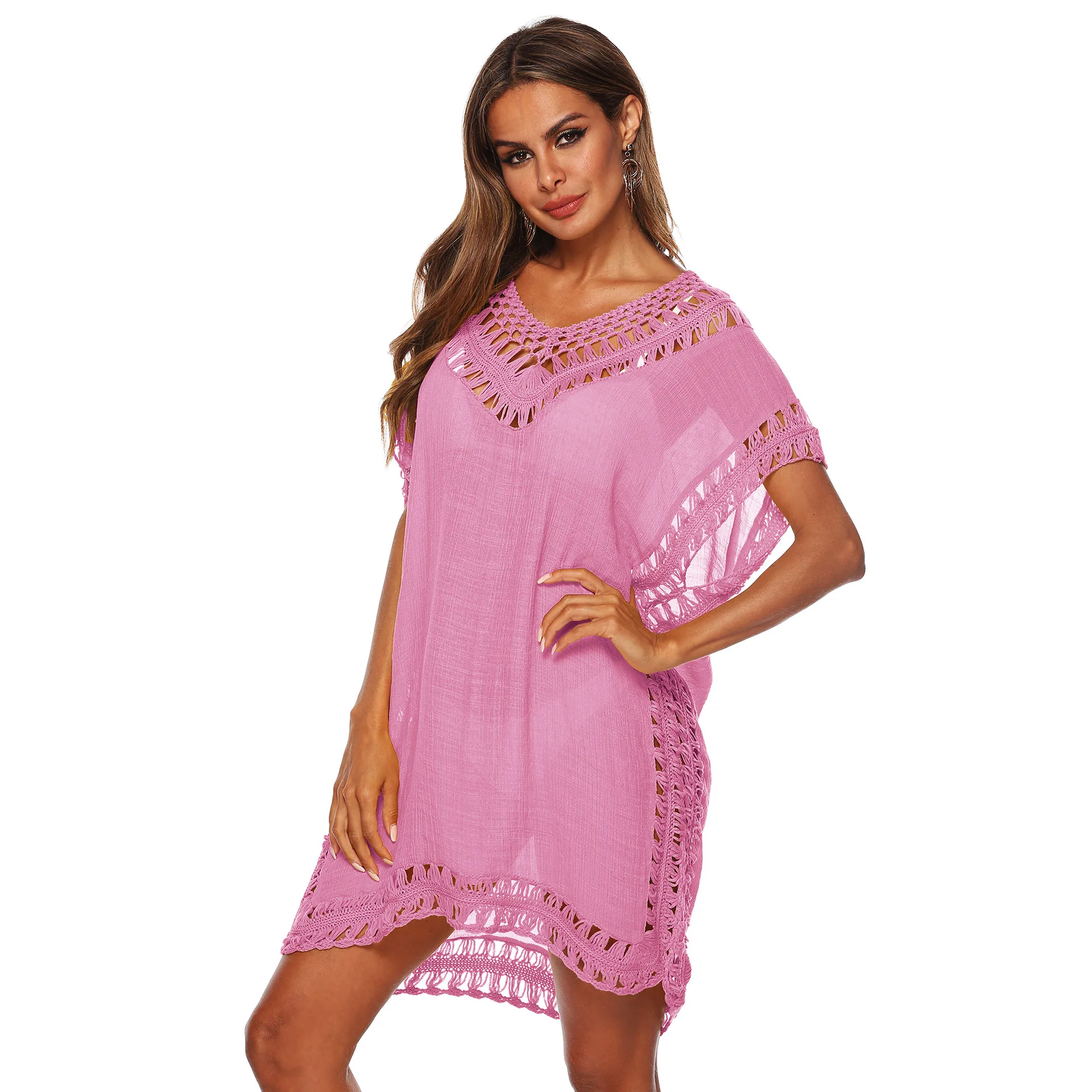 2024 Beach Cover Up for Woman Dresses saidas de praia croche feminino Dress Large Size Tunics Pareo Cover-ups vestido playa Look