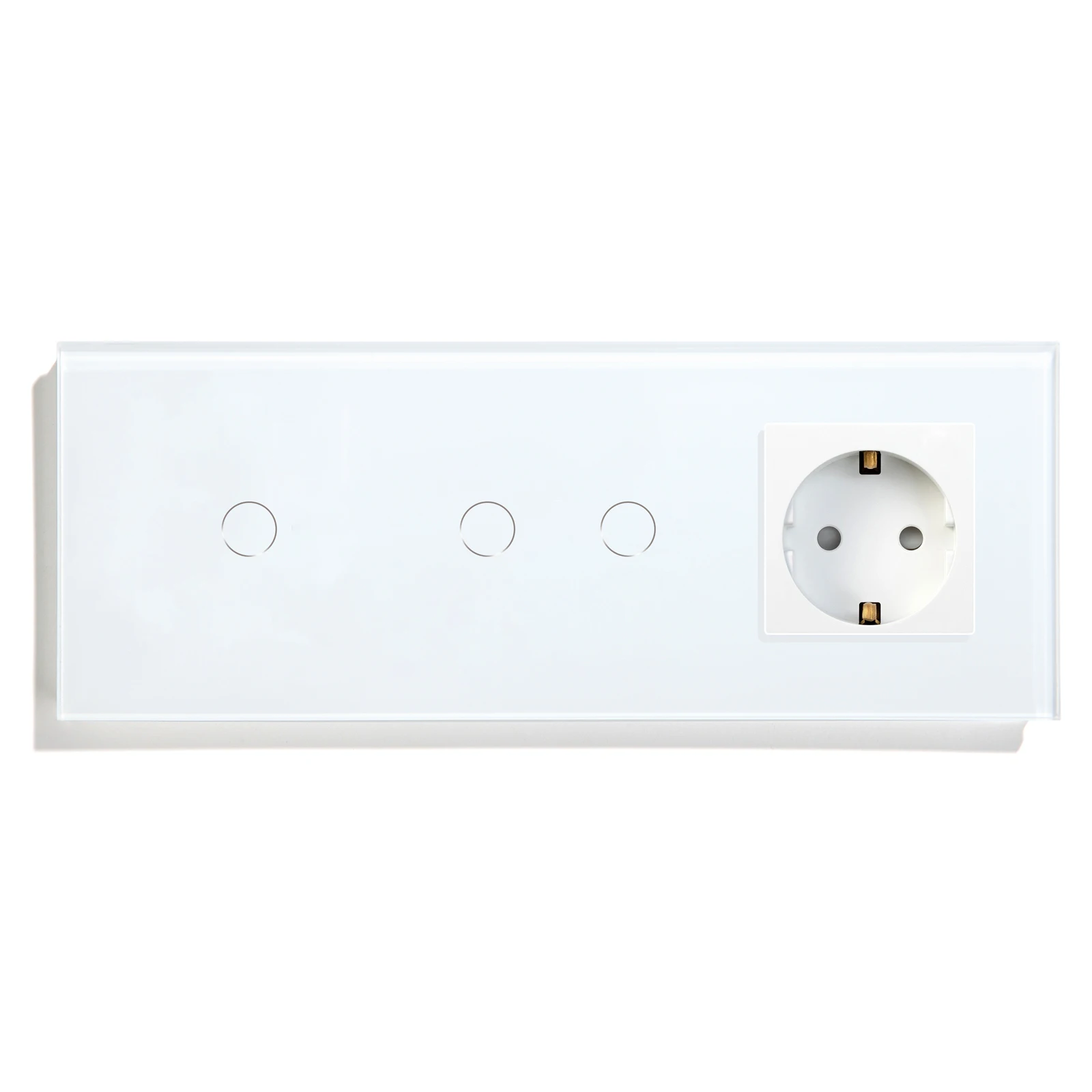 BSEED EU Standard 1/2Gang 1Way Wall Sensor Touch Switch With EU USB Wall Socket Phone Charge Type-c Glass Panel Led Light Switch