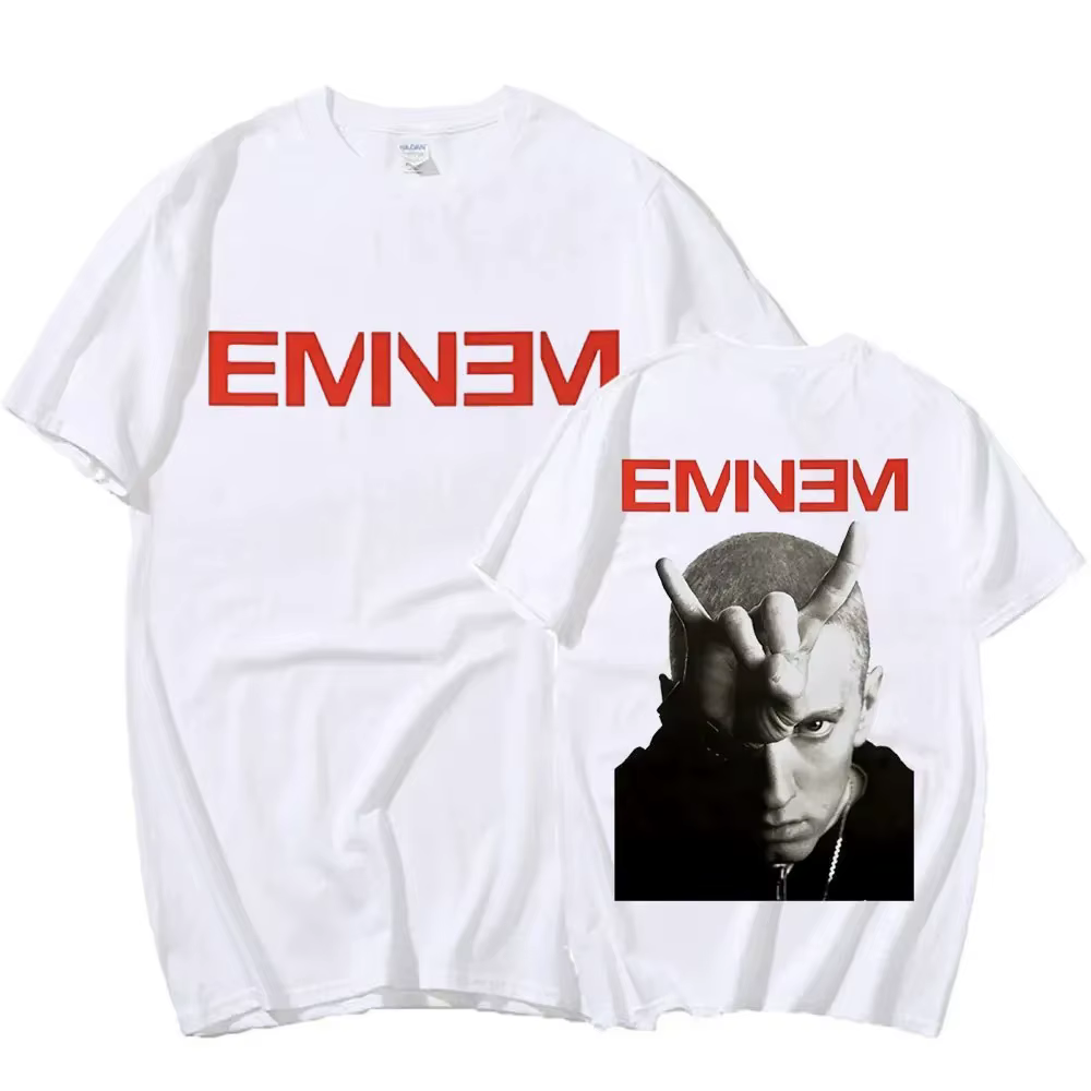 Rapper Eminem Music Album T Shirt World Tour Gift for Fan T-shirt Men Women Cotton Short Sleeve Cotton Tshirt Tee Clothes Tops
