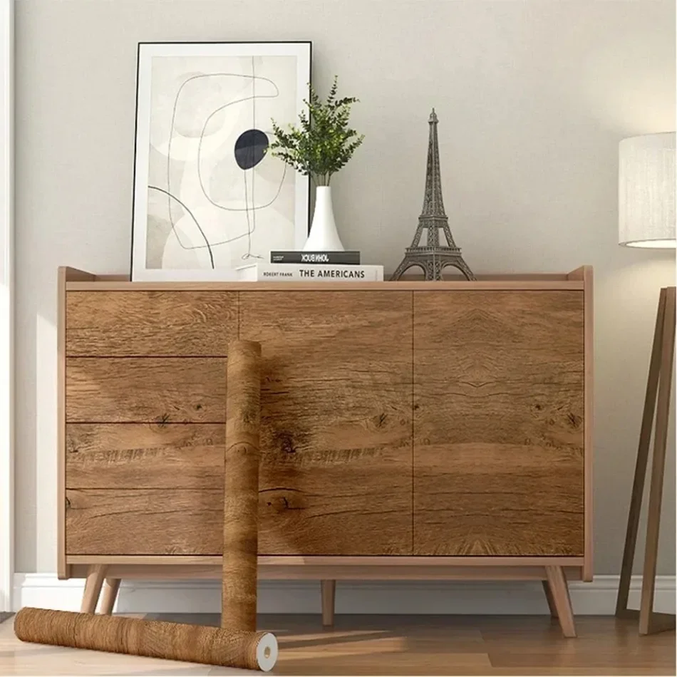 90CM Wood Grain Contact Paper Home Decor Films PVC Waterproof Stickers Self-adhesive Doors Cabinet Modern Furnitures Renovation