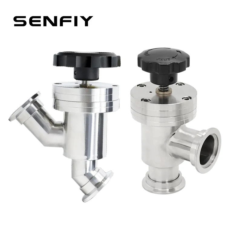 KF16 KF25 KF40 KF50 Vacuum Manual Flapper Angle Valve Elbow Y Type、L-type SUS 304 Stainlee Steel Hombrew