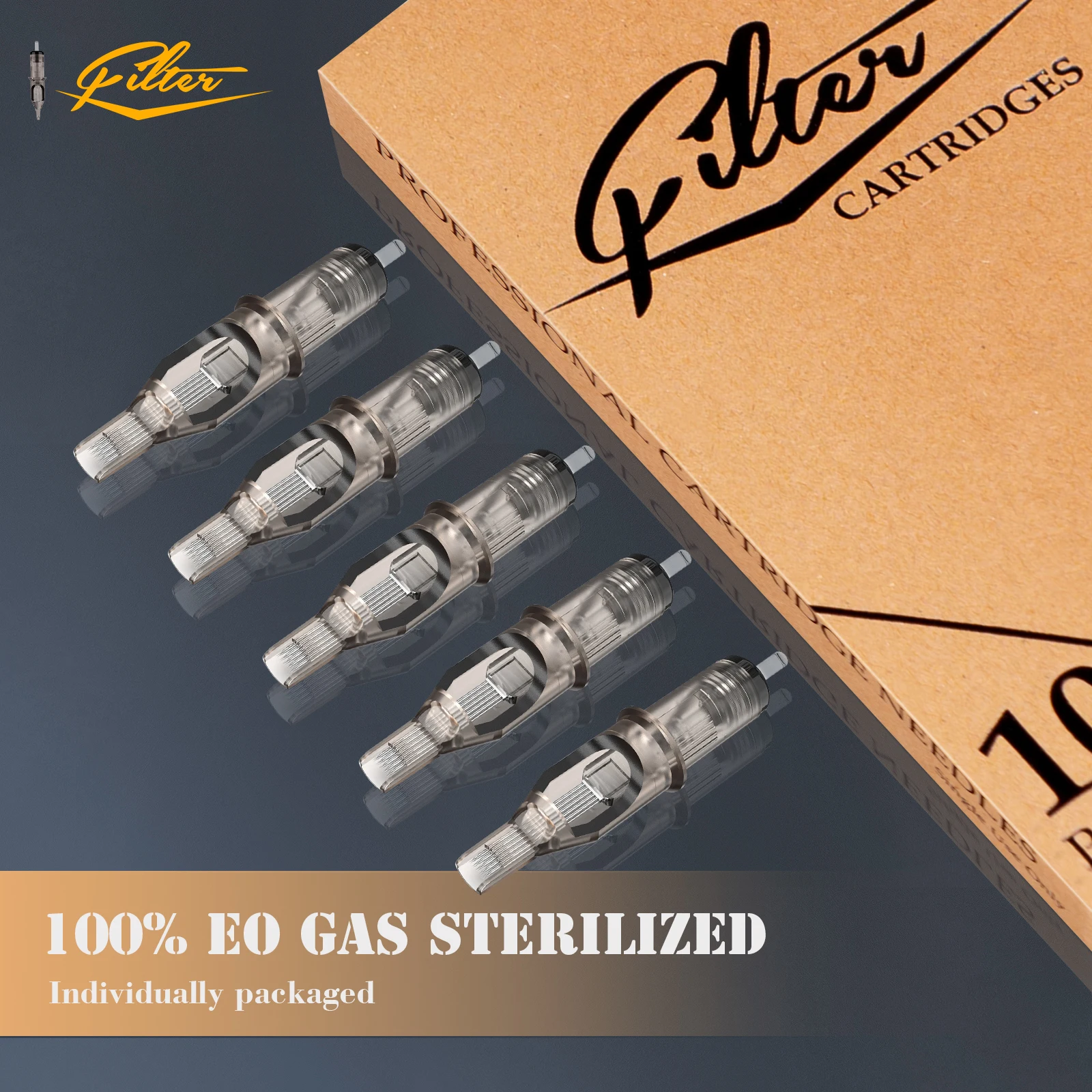 10 pcs/lot Original Filter Cartridge Tattoo Needles Curved Magnum #12 0.35 mm Membrane System Needles for Cartridge Machine Grip