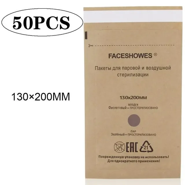 50Pcs Disposable Sterilization Disinfection Bag Set Nail Tools Sterilizer Kraft Bag Nails Equipment Disinfection Accessories