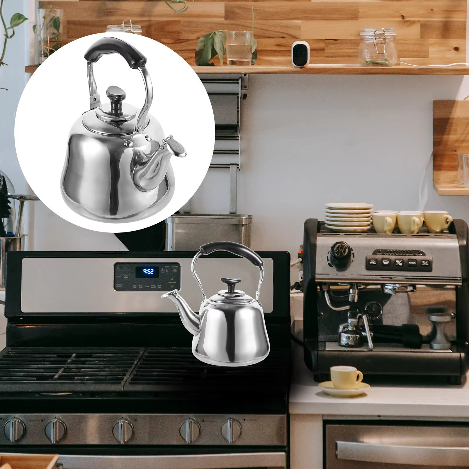 1/1.5L Stainless Steel Whistle Teakettle Large Capacity Boil Water Kettle With Filter Screen For Induction Cookers Gas Stoves