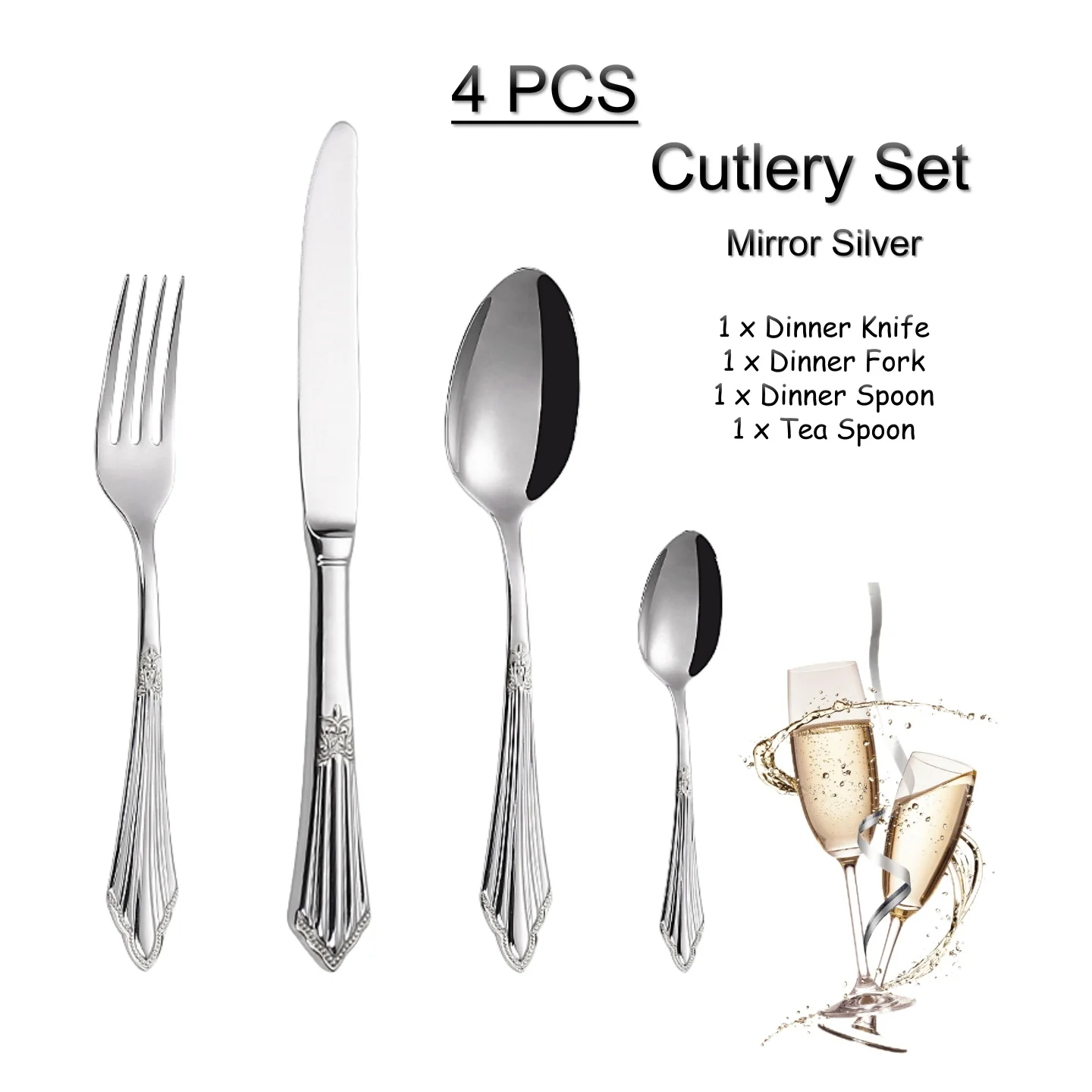 4PCS - Silver