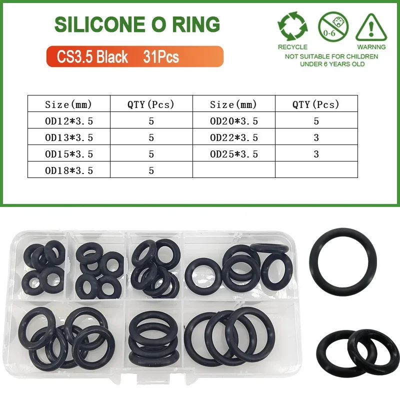 Black 31Pcs CS3.5mm